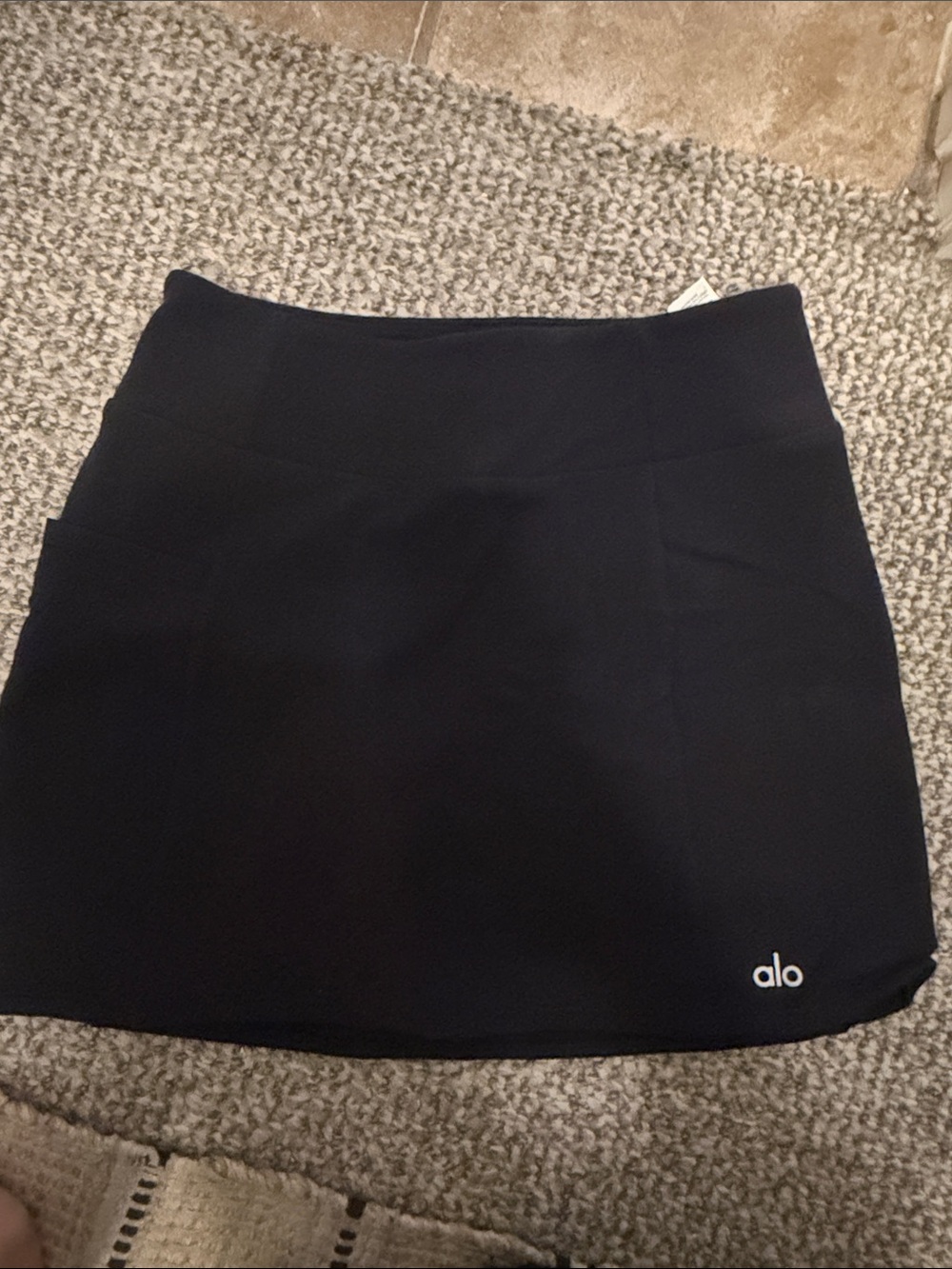 ALO Yoga Black Mini Skort with Logo brand new